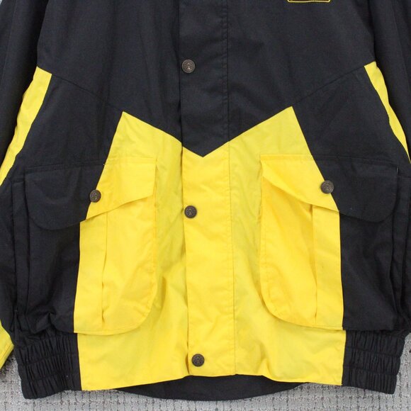 Coleman Jacket Mens Large L Black/Yellow Rain Hooded Outdoor Camping Polyester - Picture 4 of 9